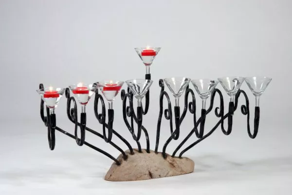 GLASSES Hanukkah Menorah